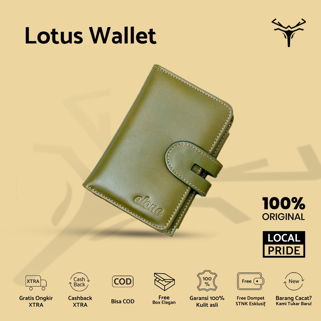 Dompet Kulit | Lotus | Dompet | Wallet | Alona Leather Bag | Dompet Cewek | Dompet Lipat Wanita | Do