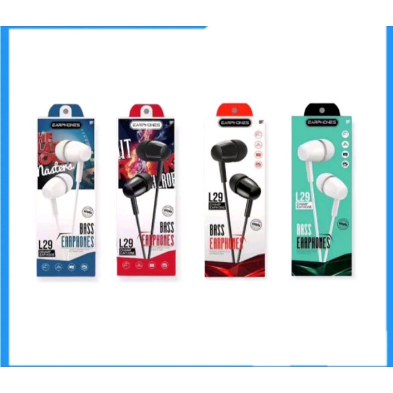 HF HANDSFREE L29 EXTRA BASS+ SUARA ENAK KABEL TALI SEPATU