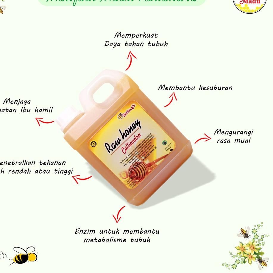 

❈ Asli Murni Kaliandra Raw honey 1.5kg nektar bunga Uji Lab ♥