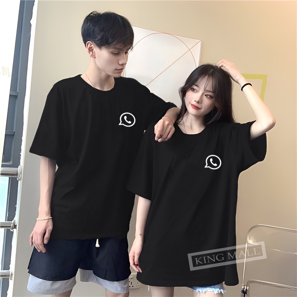 Kaos Distro MOTIF LOGO WhatsApp Lengan Pendek Pria Dan Wanita Murah Keren T-shirt Distro Terbaru Kek