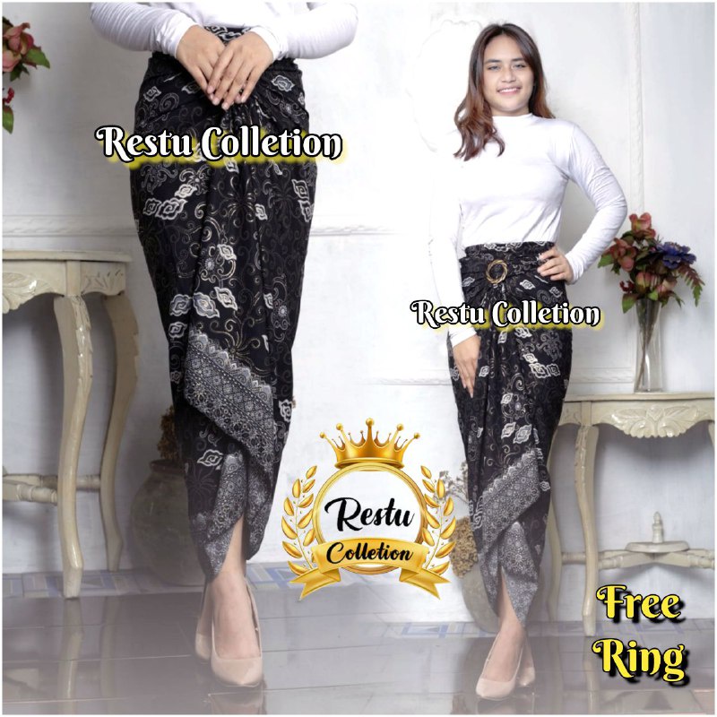 Rok Lilit Motif Batik Bawahan Kebaya kondangan Wisuda Nikahan Tunangan Wanita Bahan Semi Silk Sutra Premium