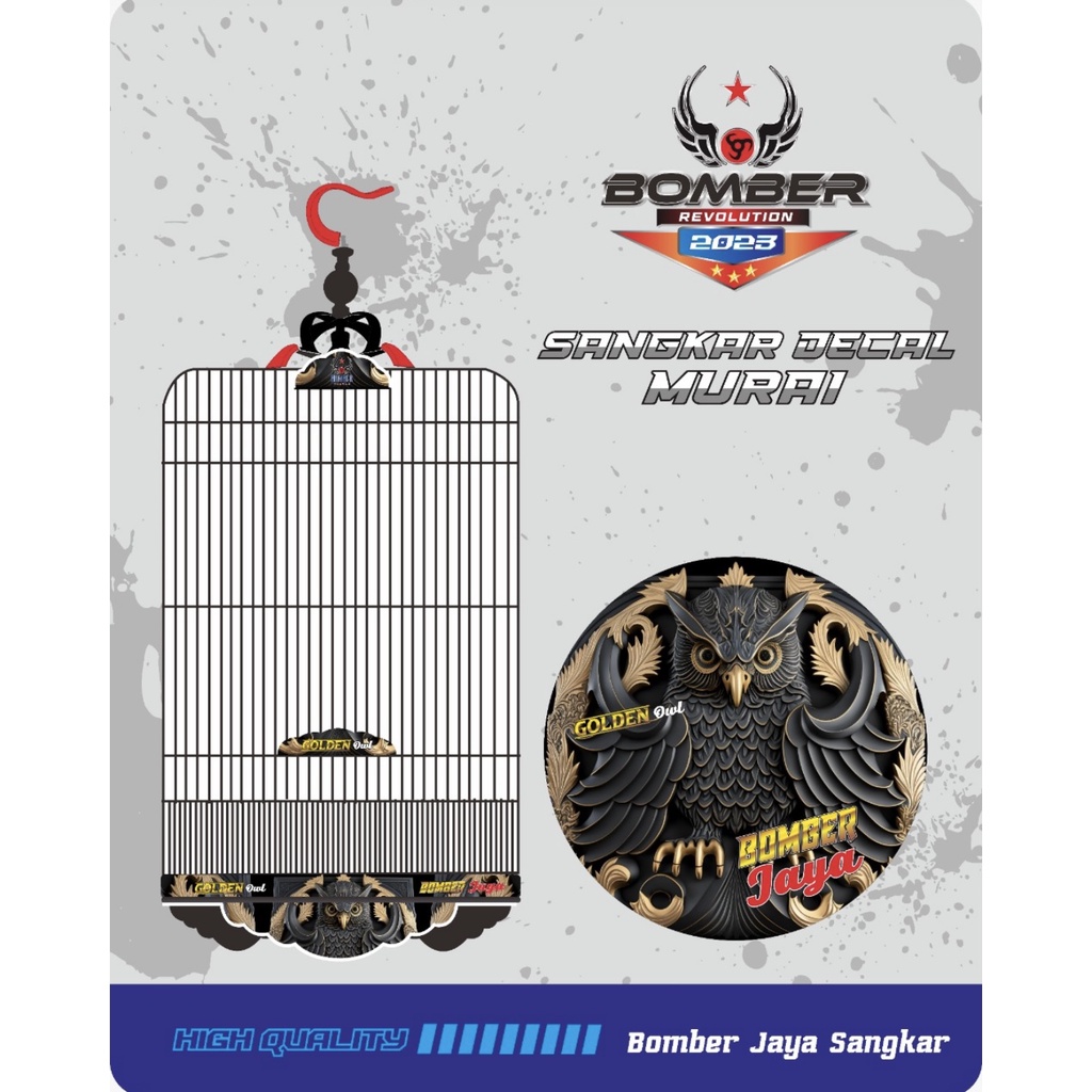 (READY STOCK) SANGKAR BURUNG BOMBER JAYA MURAI BATU DECAL PREMIUM MURAI BATU &amp; KACER KANDANG BURUNG