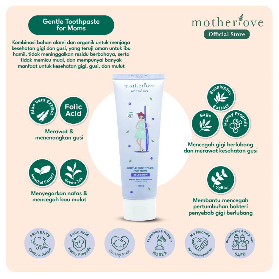 Motherlove Gentle Toothpaste For Moms Blueberry 100 g