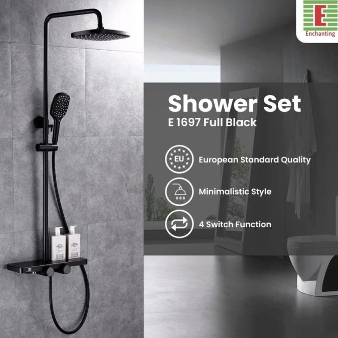Shower Set Mandi Europe Enchanting E1697 Full Black