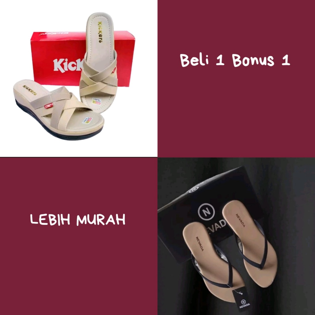 Invincible Sandal Wanita Cantik Beli 1 Gratis 1 Terbaru dan Termurah