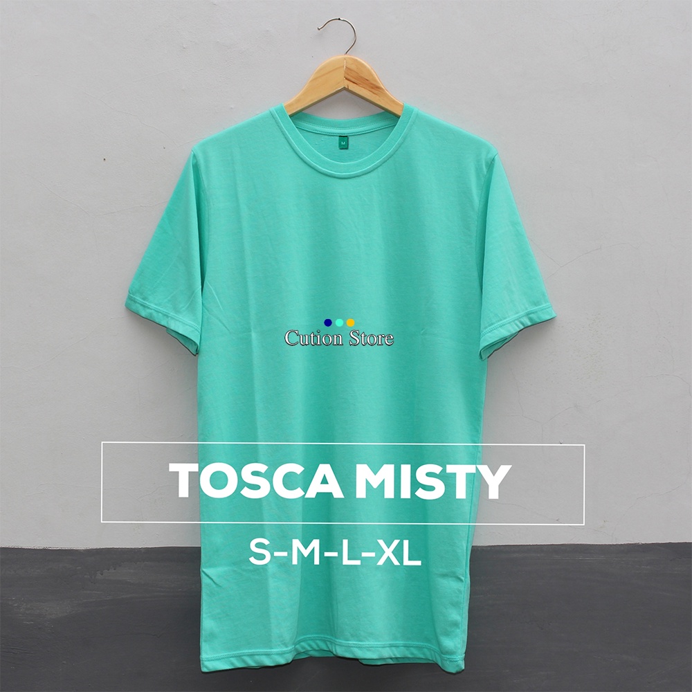 KAOS POLOS PRIA WANITA COTTON COMBED 30s WARNA TOSCA MISTY | BAJU POLOS TOSCA