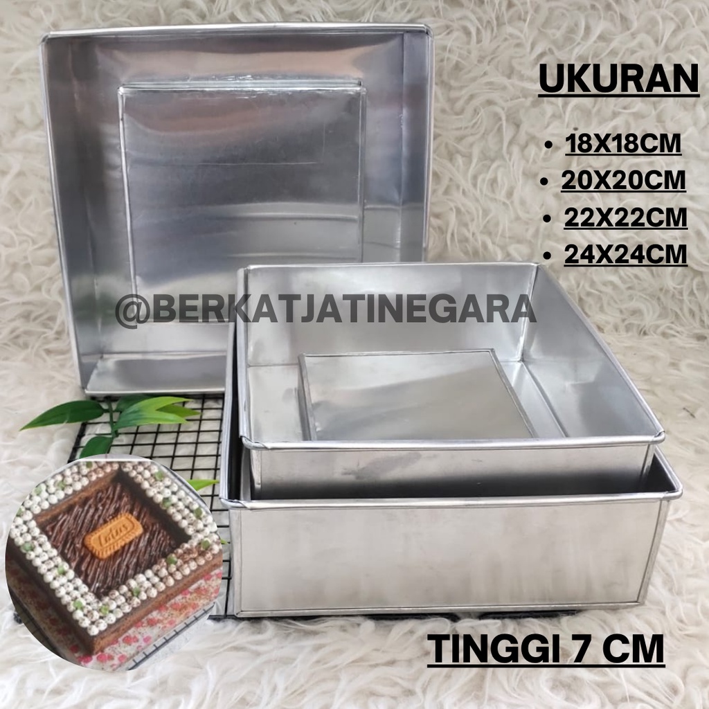 LOYANG CEKUNG PISCINA KOTAK 22X22 TINGGI 7 CM / LOYANG CAKE CEKUNG / PCS