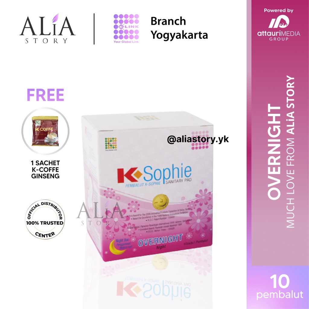 K-Sophie Night Use (isi 10 Pads) Untuk Malam Hari Overnight Pembalut K-Link Pembalut Berkualitas Pem