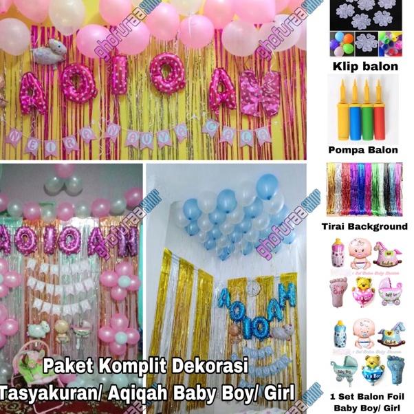 TERLARIS Paket Dekorasi AQIQAH KOMPLIT - Paket Aqiqah - dekorasi Tasyakuran aqiqah baby boy girl bay