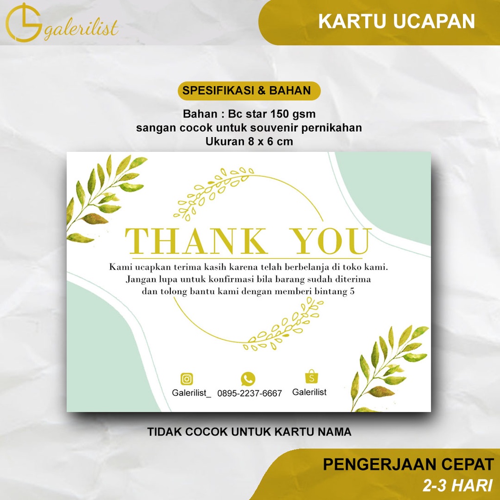 Harga Kartu Ucapan Custom Design Terbaru Jun 2025 | BigGo Indonesia