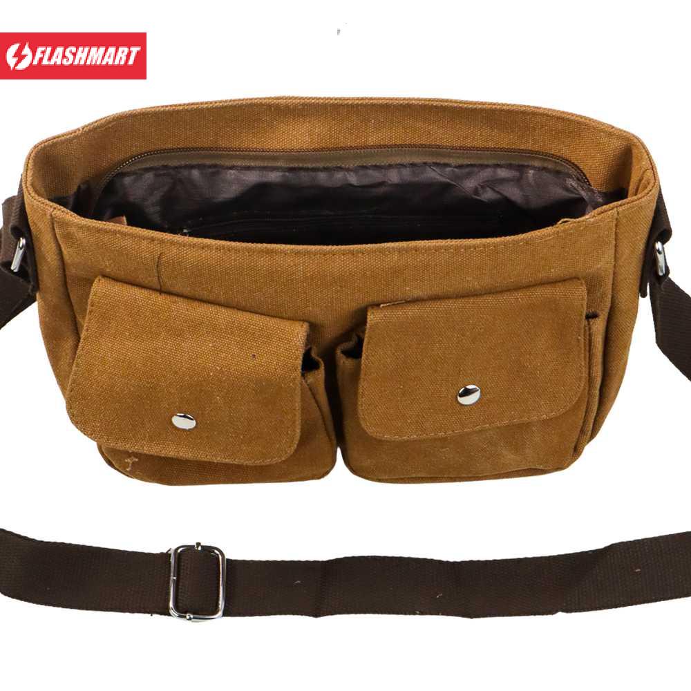 Flashmart Rhodey Tas Selempang Messenger Bag Bahan Kanvas - 1008