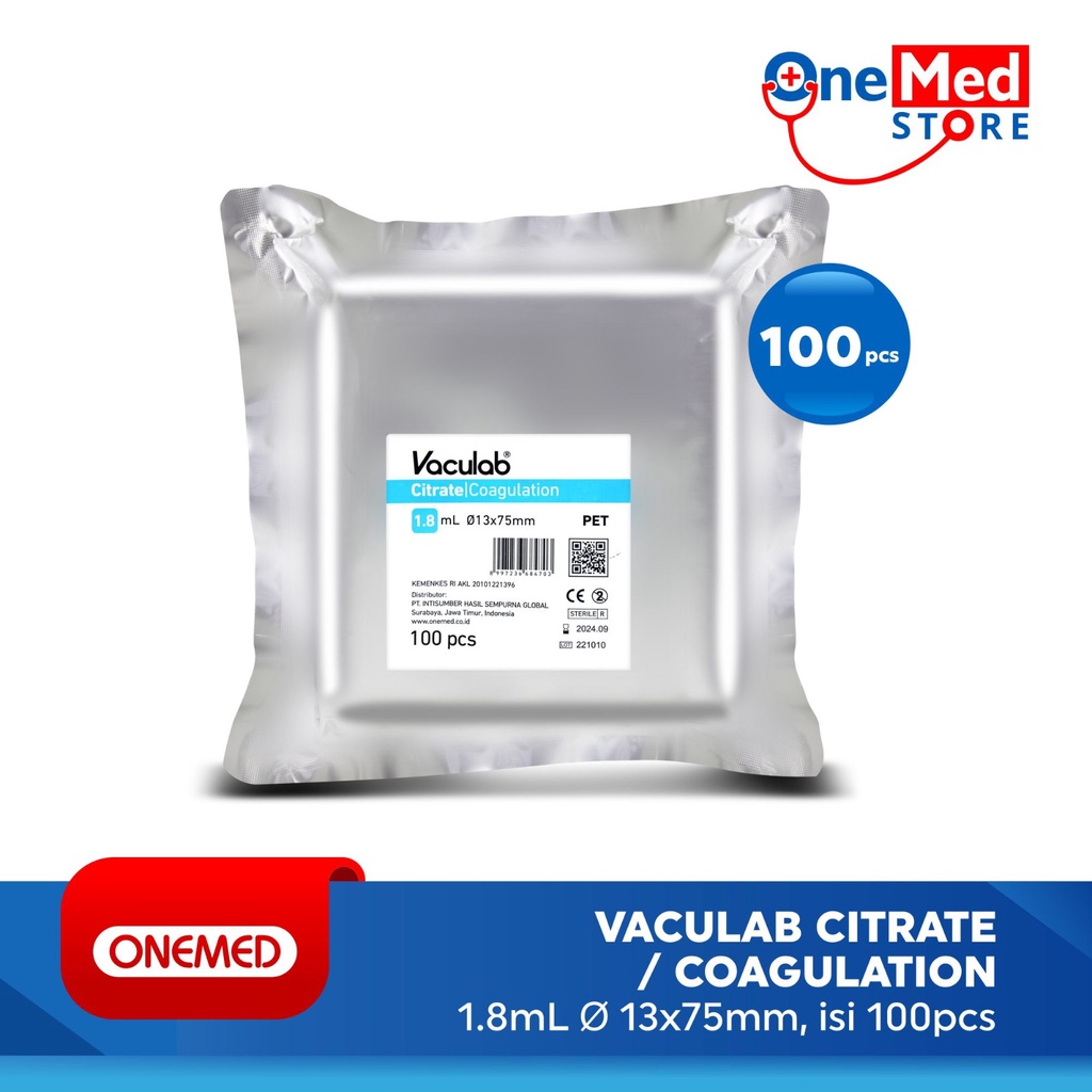 Tabung Darah Vaculab Citrate 1.8 Ml PET Tube 13 x 75 mm