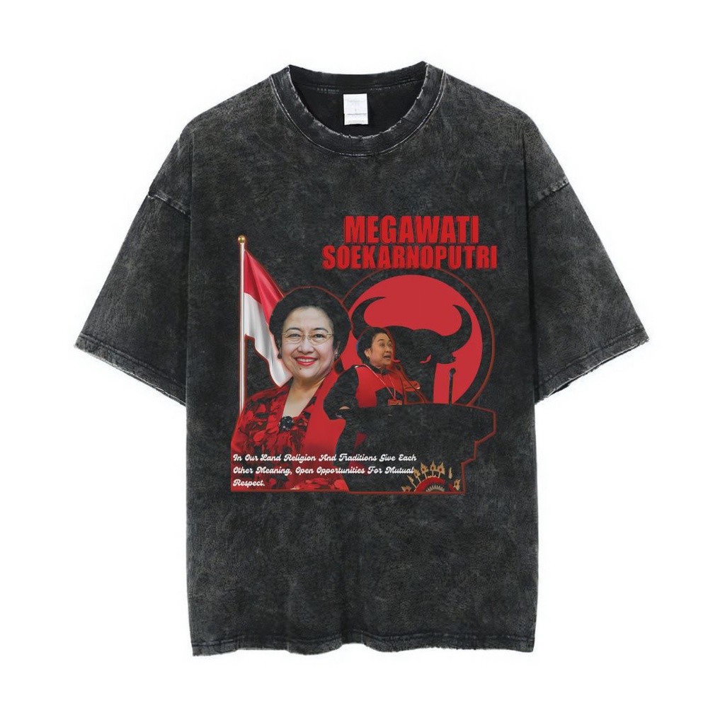 Jual Psycho Crucify Megawati Sukarnoputri Oversized T Shirt Stone