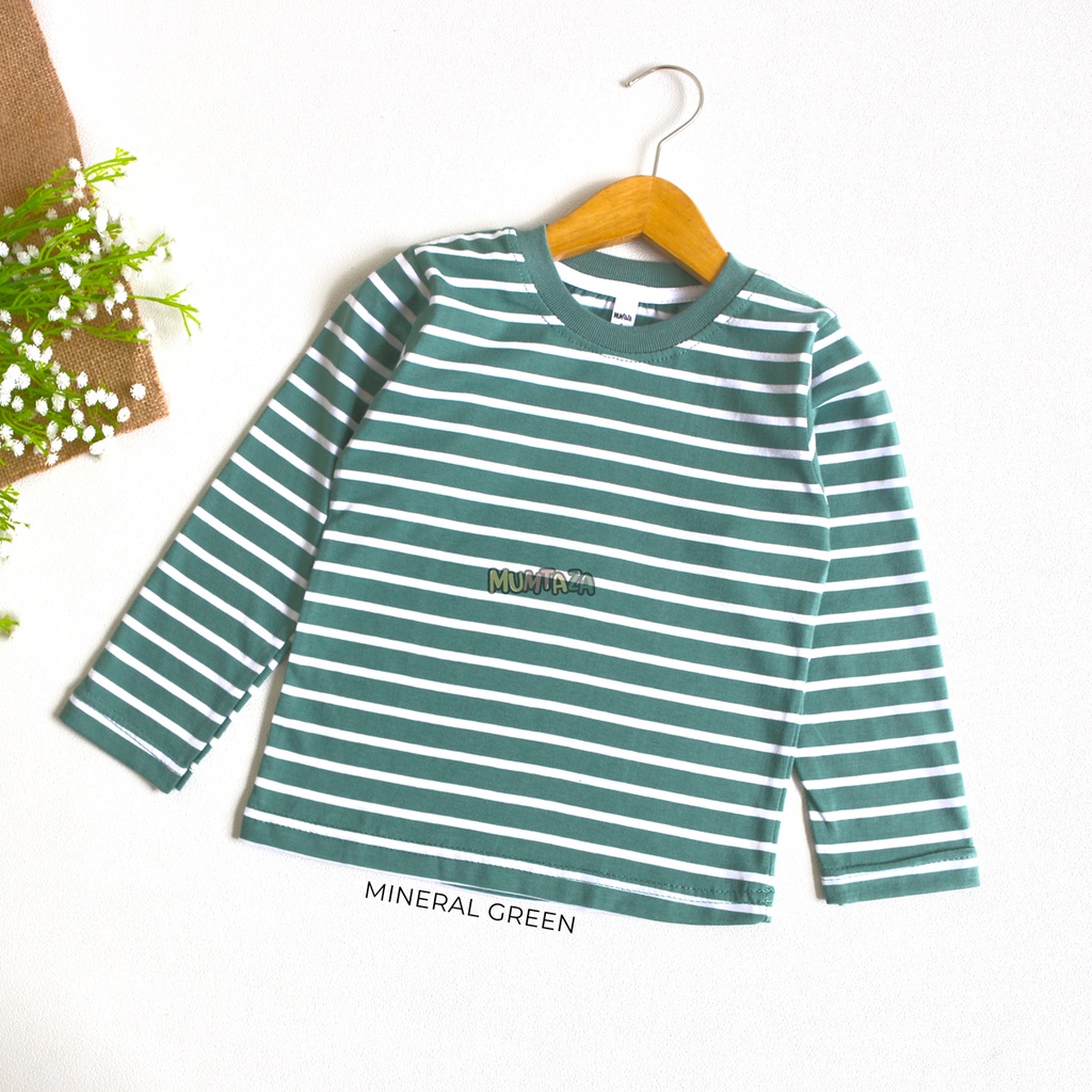 Kaos STRIPE Anak  Panjang Xs SML XL - Kaos Salur Anak