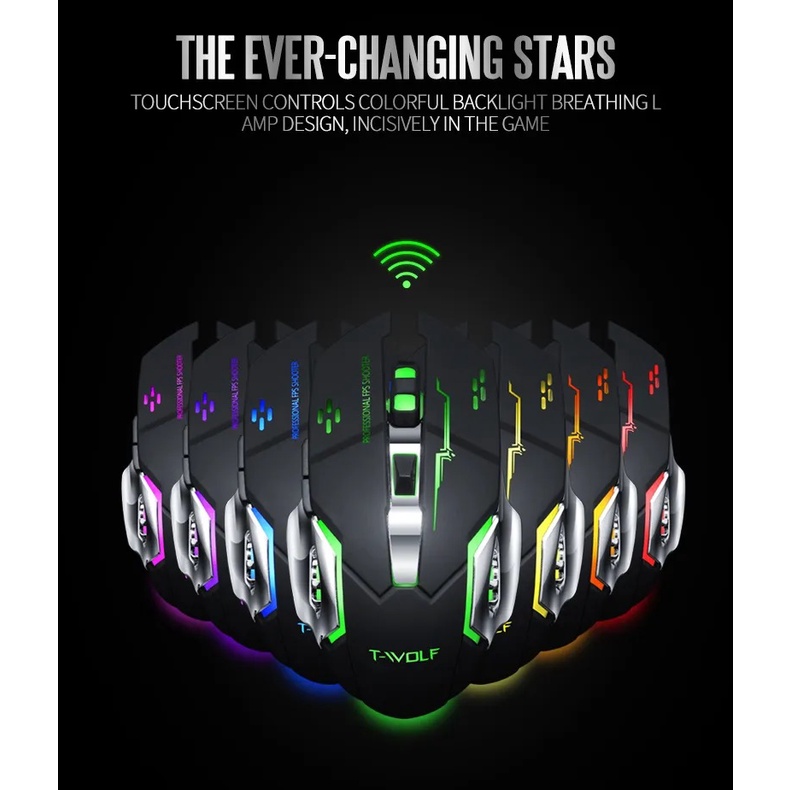 Wireless Mouse Gaming LED Light 2400 DPI - Q13