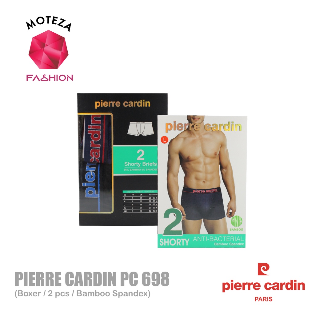 Moteza Celana Dalam Underwear Boxer Pria Bamboo - Pierre Cardin PC 698 / PC698 - Isi 2 pcs