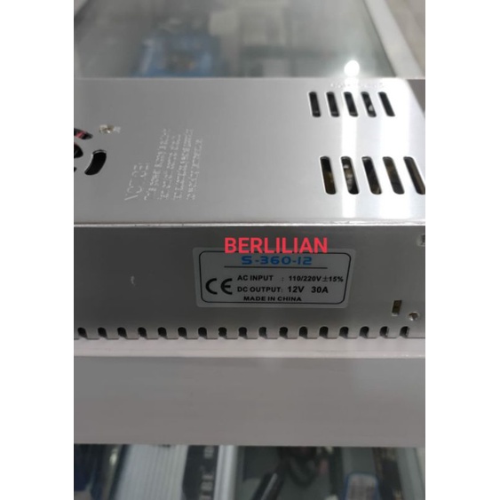 Power Supply DC 12V 30A Model S-360-12 input AC 110/220V Kualitas Bagus