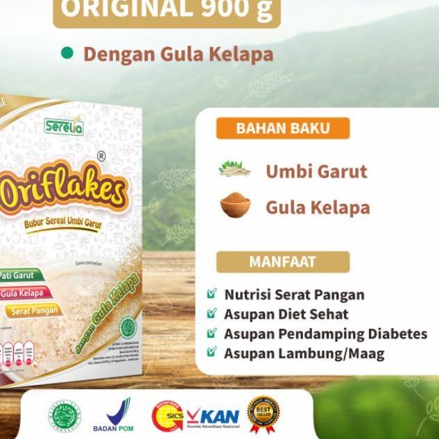 

♛ Oriflakes Original - Sereal Umbi Garut Asam Lambung Maag Gerd 900 gram - BISA ➷