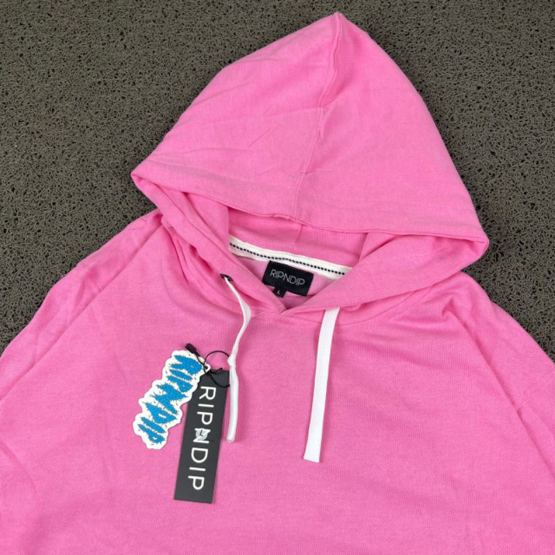 HOODIE RIPNDIP PINK FULL TAG LABEL CASUAL