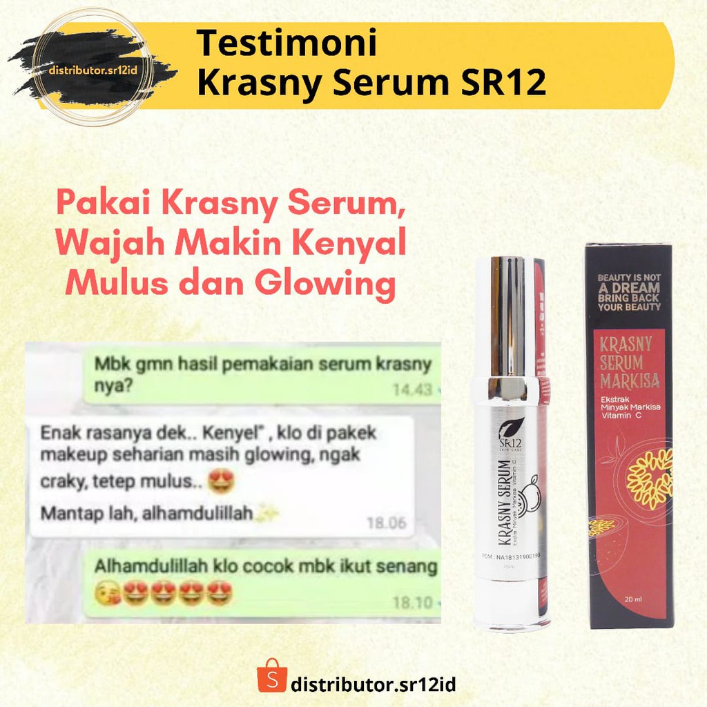 SR12 KRASNY SERUM - SERUM VIT C / SERUM KULIT KERING / SERUM MARKISA BPOM