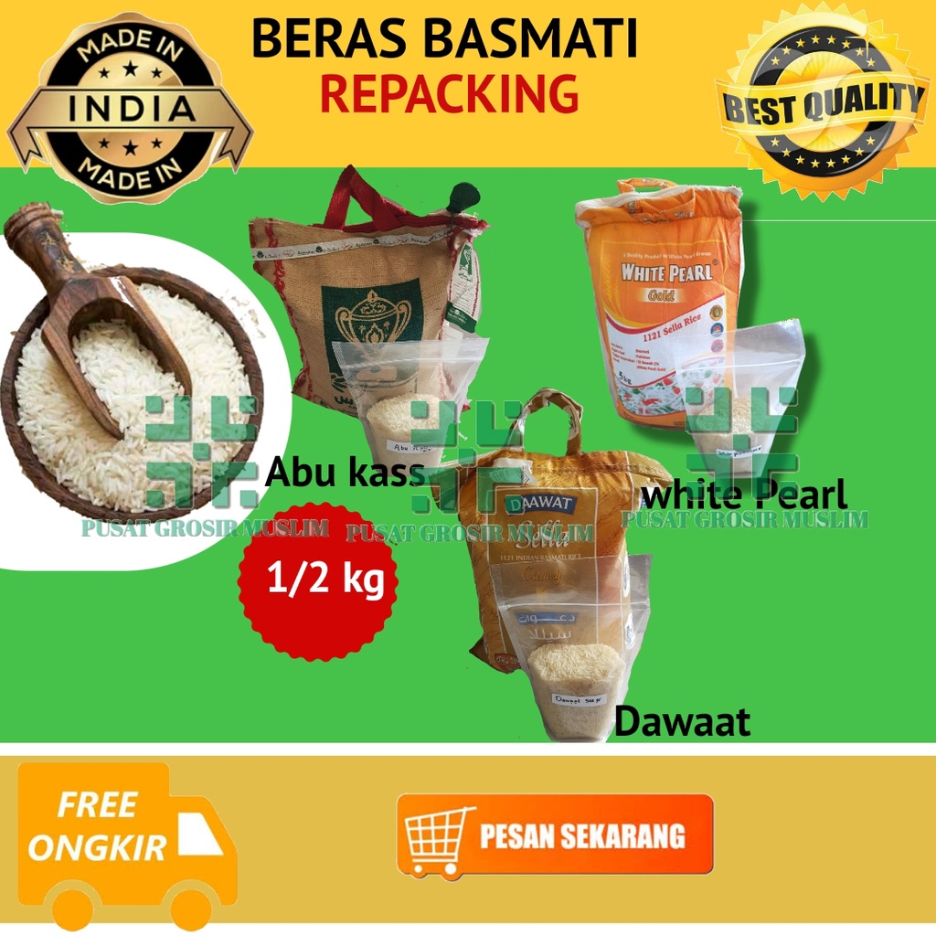 Beras Basmati Dawaat  1/2kg 0,5kg 0,5 kg 500gr Dijamin Ori atau Uang Kembali!!!