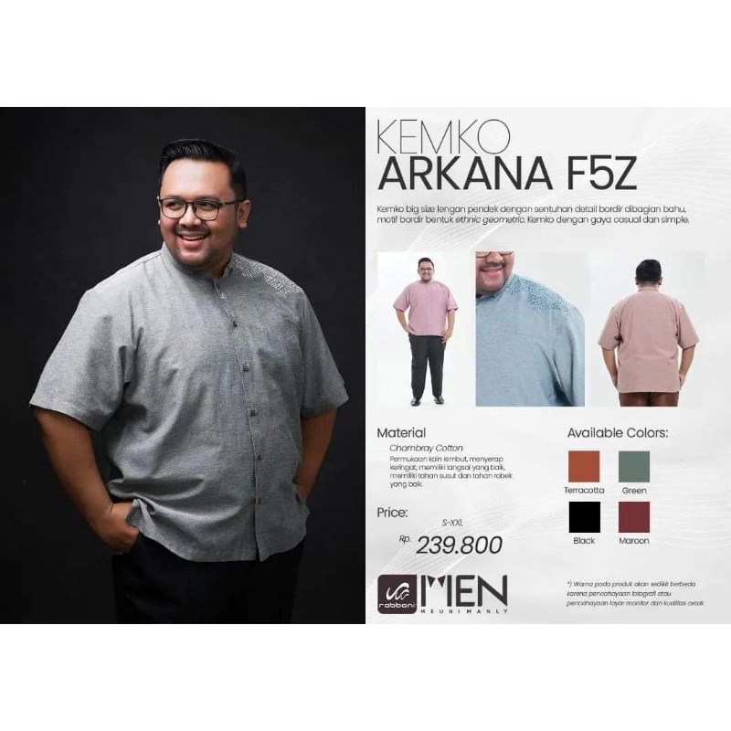 KEMKO QAISAR M5Z RABBANI/KEMEJA KOKO ARKANA F5Z BY RABBANI