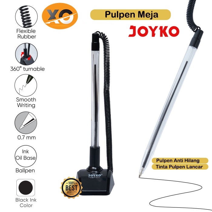 

Pulpen Meja Joyko Pen Stand Tempel Ball Pen Spiral Pena Berdiri Anti Hilang Joyko PSBP 177