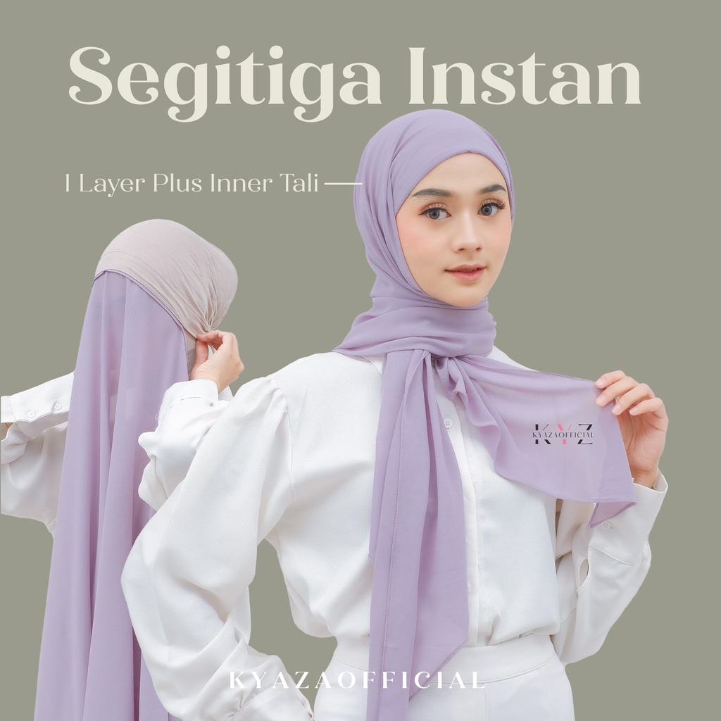 K͙Y͙Z͙ Hijab Segitiga Instan Plus Inner Turki 1 Layer | Segitiga Instan | Ceruty Babydoll