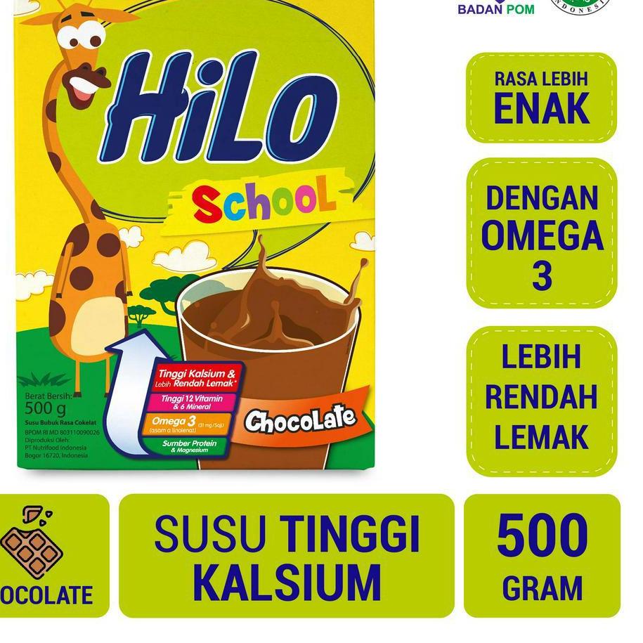 

♣ HiLo School Chocolate 500 gram - Susu Tinggi Kalsium Rendah Lemak ✦
