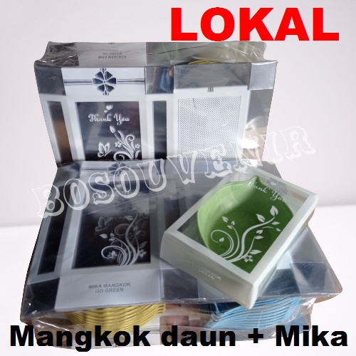 Souvenir MANGKOK DAUN mika lembaran