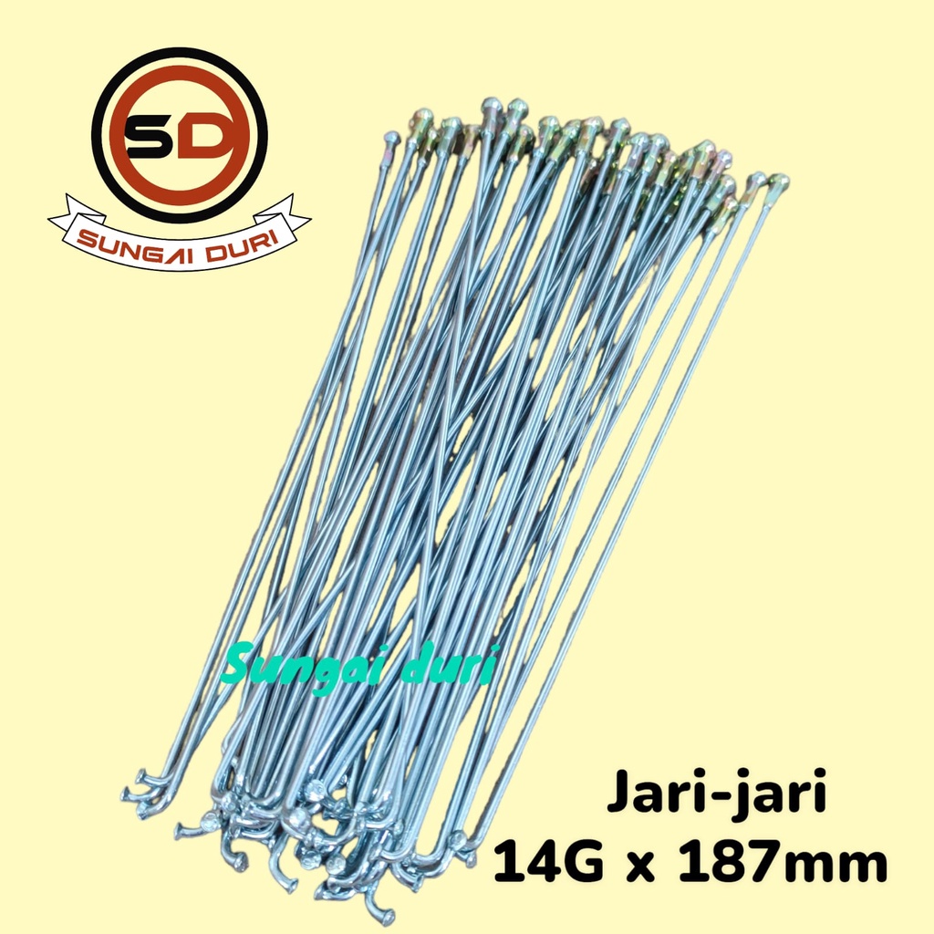 jari jari sepeda anak 20 inch ruji 14G x 187mm cp celcius