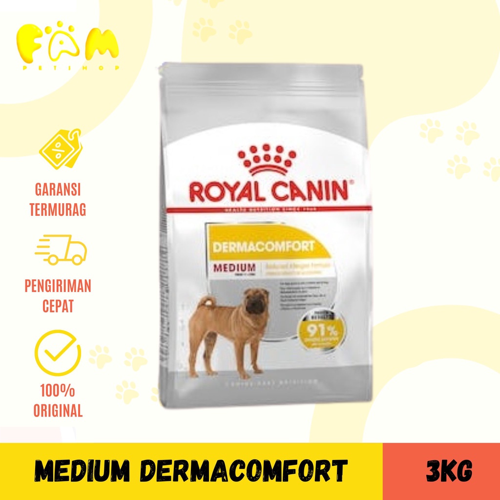 Royal Canin Medium Dermacomfort 3Kg - Makanan Anjing/Dog food