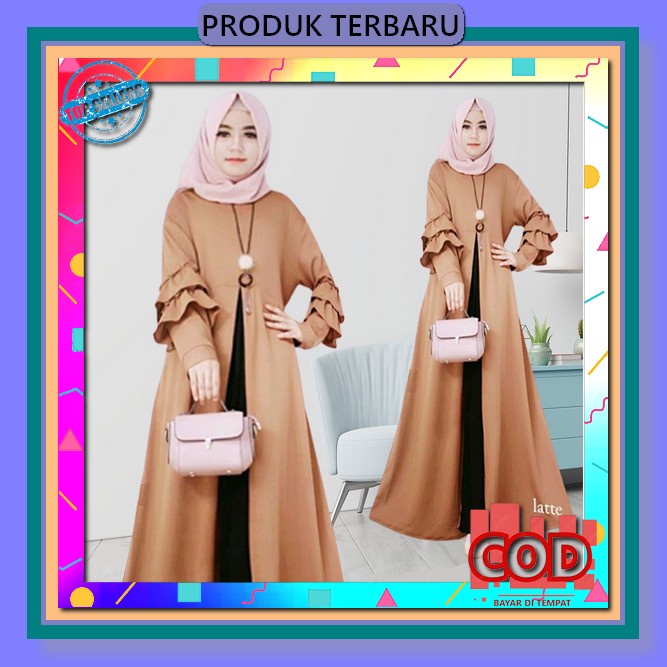 Dress Gamis Hitam Polos Wanita Remaja Kekinian Gamis Muslimah Kartisa Maxy Dress / Faashion Muslim /