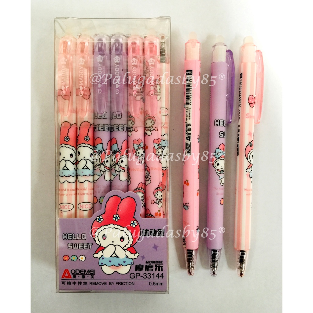 

(1 Biji) Cetek Erasable Gel Pen AODEMEI GP-33144 Heloo Sweet 0.5 mm Hitam / Erasable Gel Pen Pulpen Bisa Dihapus AODEMEI GP-33144 / GP 33144