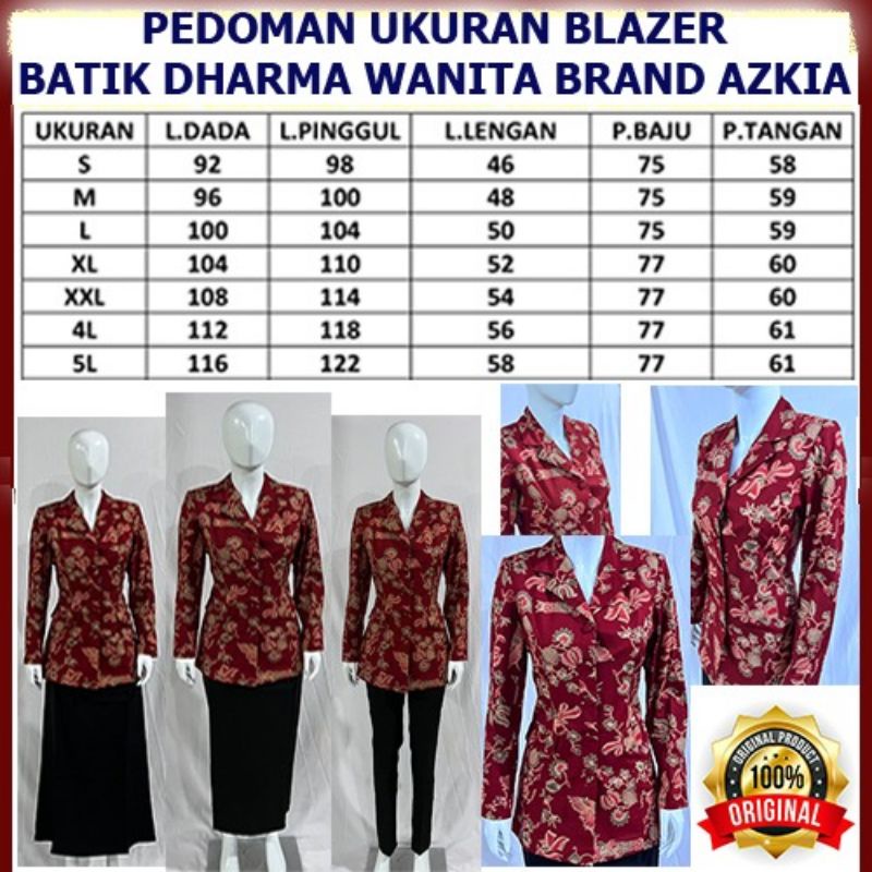 Blazer Batik darma wanita dan Blouse Darma wanita setelan rok Dan Celana-Pakaian terbaru