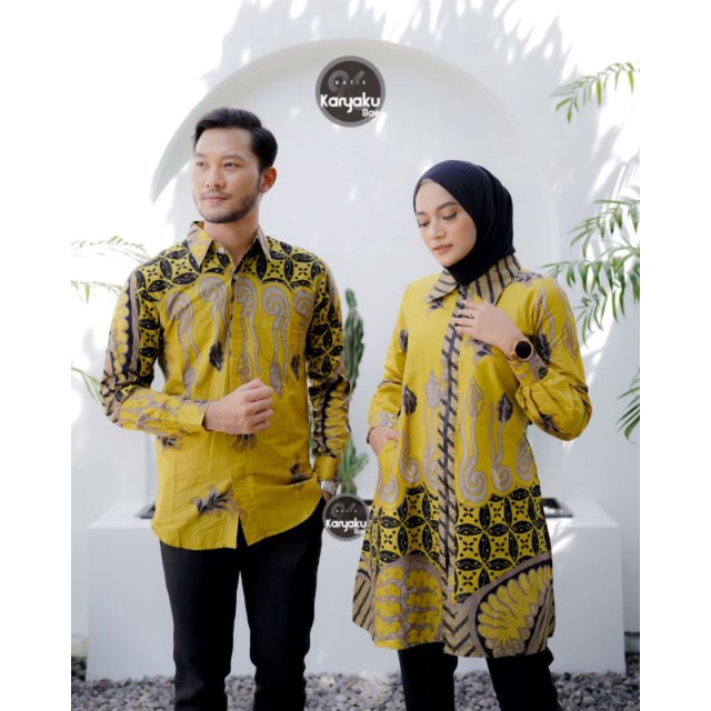 Tunik Batik Couple Modern  S M L XL XXL Set Pakaian Couple Batik Atasan Batik Tunik Prilly