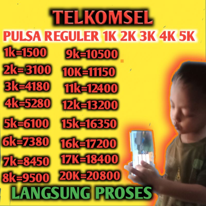 PULSA TELKOMSEL /PULSA AS /PULSA SIMPATI 1K 2K 3K 4K 5K 6K 7K 8K 9K 10K