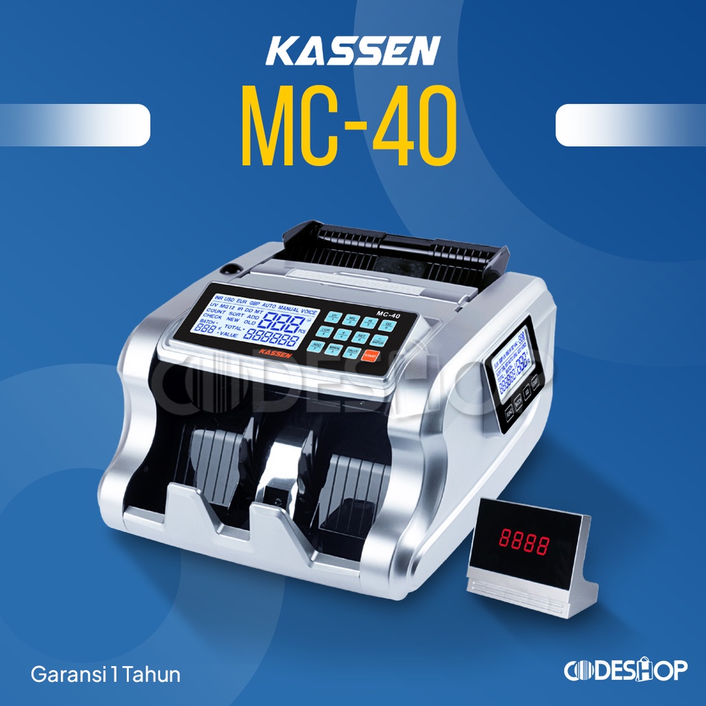 KASSEN MC 40 Bill Counter Mesin Penghitung Uang dan Pendeteksi Uang Palsu MC40