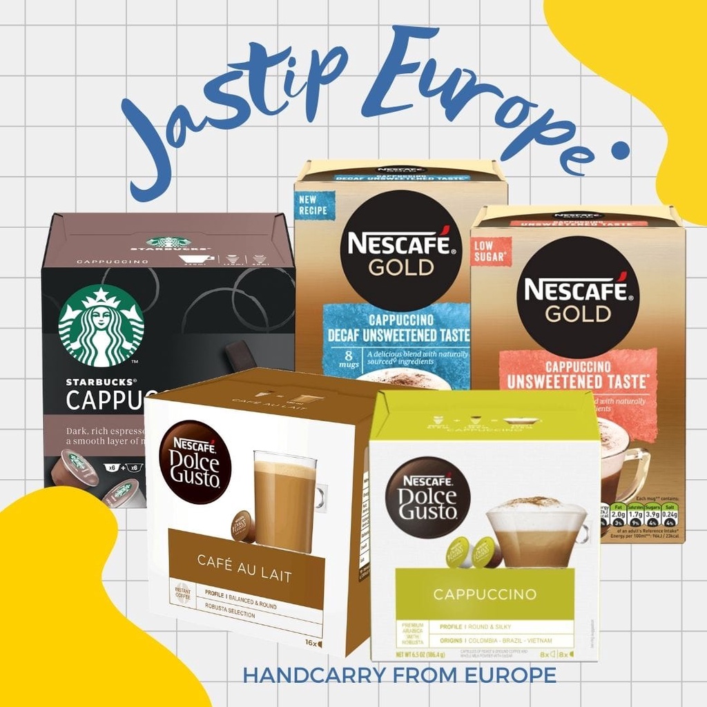 

Capsule Nescafe Dolce Gusto Capsule Starbucks Nescafe Dolce Gusto Capsul Pods Cappucino Cafe Au Lait Eropa Korea Jepang Inggris German Jerman