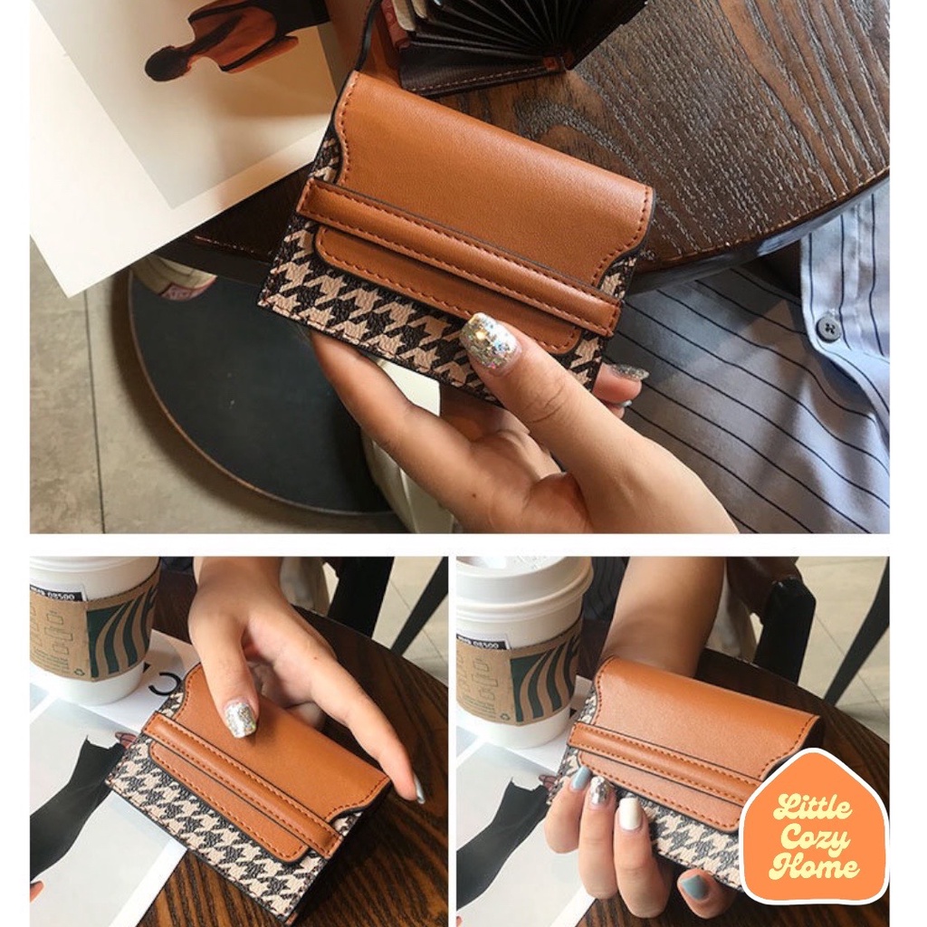 Yoko Leather Card WALLET / Dompet Kulit Wanita Import Lipat Resleting Anak Cewek Perempuan Remaja Photo Card Holder Case Ala Korea Motif Wanita Simple