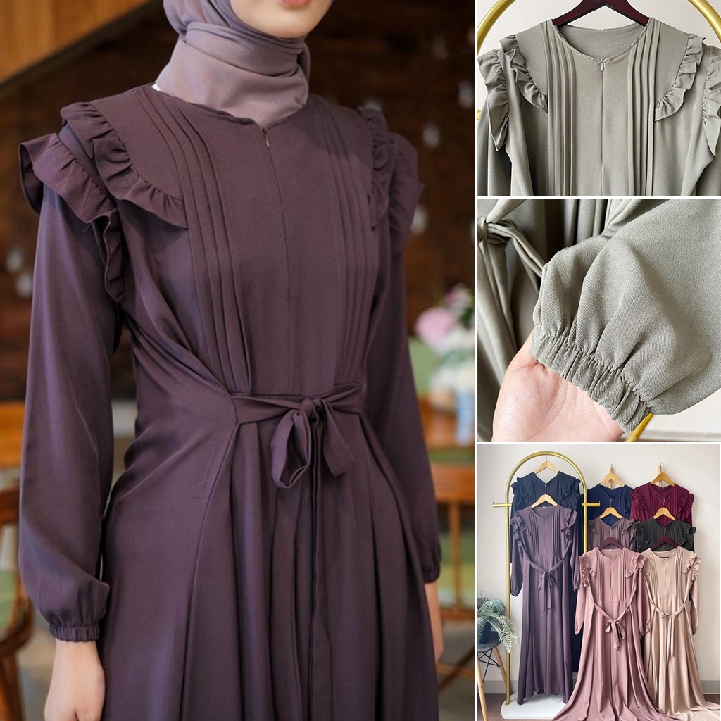 Baju Gamis Syari Muslim Murah Wanita Remaja Terbaru Shinta Maxy Dress Katun Supernova Terbaru