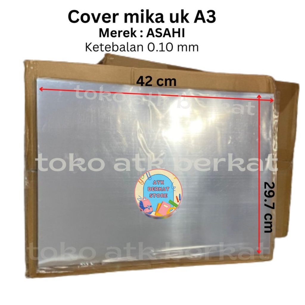 

[100 pcs] Cover mika plastik jilid 0.10 mm ukuran A3