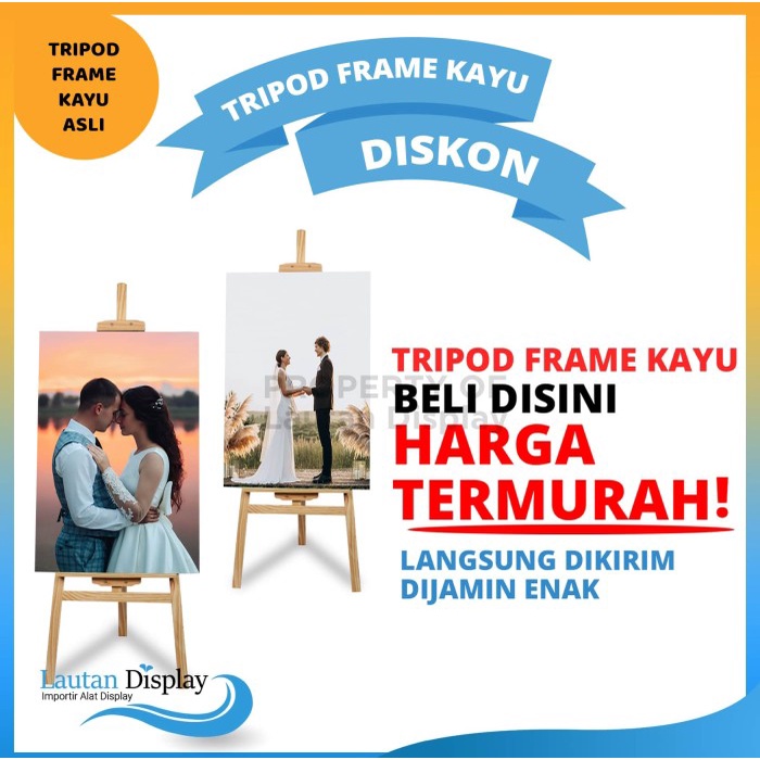 

Terlaris Standing Frame Kayu Tripod Frame Kayu Jati Stand Bingkai Foto Kayu