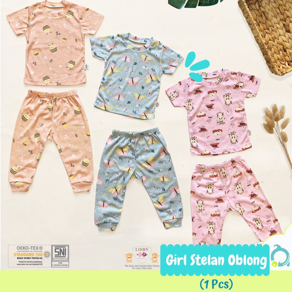 LIBBY Stelan Oblong Tipis Series Girl  / Boy Size Newborn dan S (1 Stel)