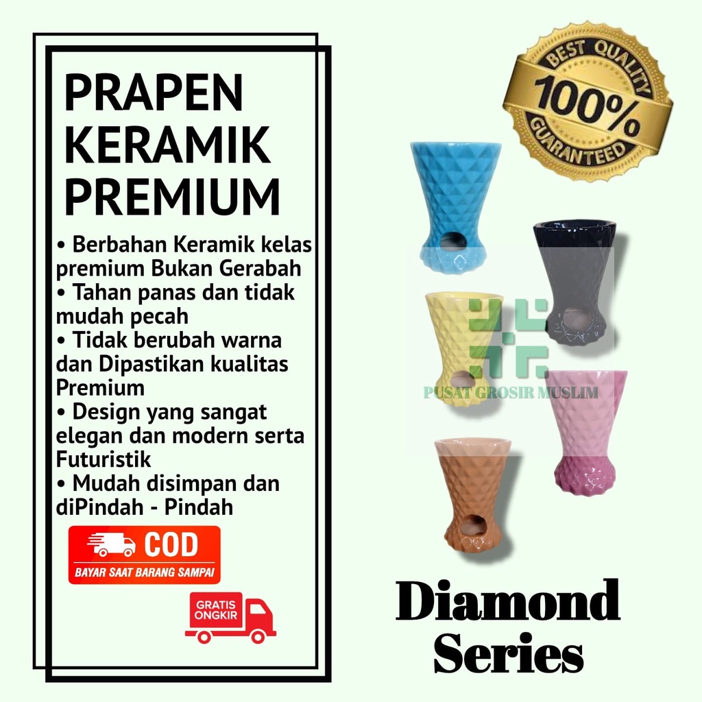 Tempat Bakaran Dupa Keramik Buhur gabungan Wadah gaharu, Diamond, Standard, Mini Termurah