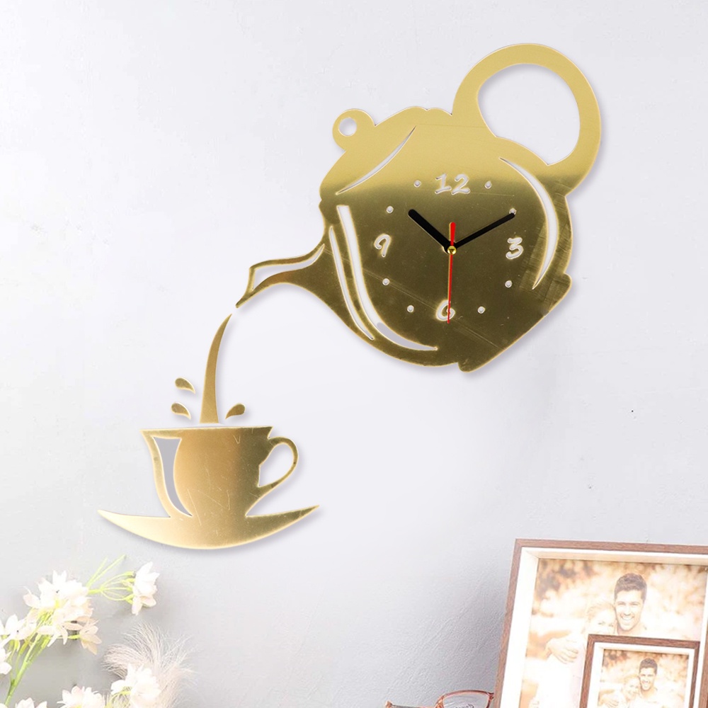 Jam Dinding aesthetic Quartz Creative Design Model Teko Kopi Unik, Jam dinding tempel tembok, jam di