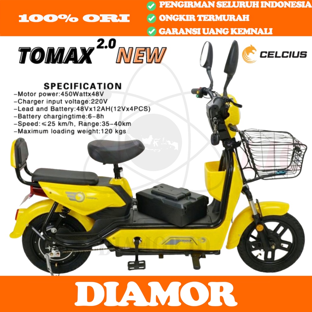 CELCIUS TOMAX 2.0 Sepeda Listrik 450 Watt Electric E Bike