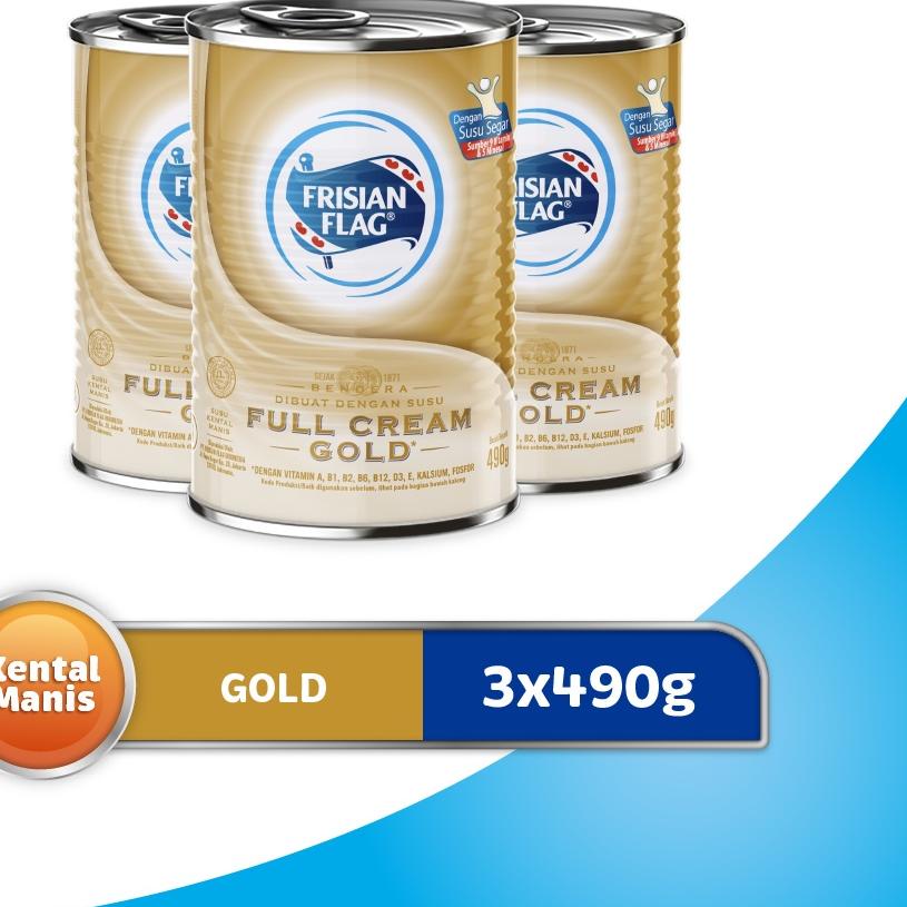 

✩ Frisian Flag Susu Kental Manis Gold Kaleng 490gr - 3 Pcs ➴