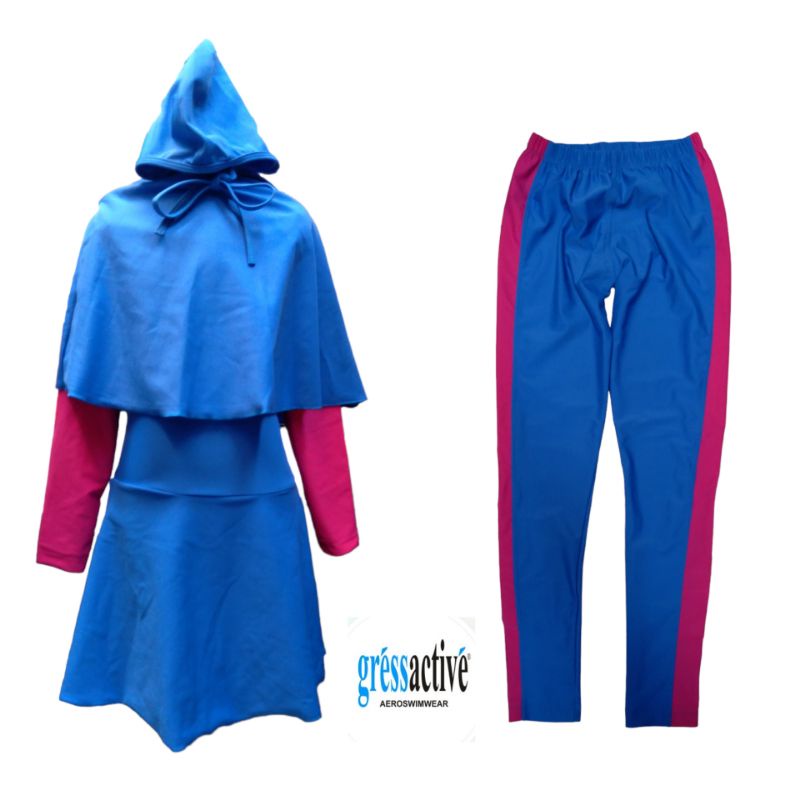 Baju Renang Anak Muslim BiruPink/Baju renang muslim anak/Baju Renang anak Muslimah