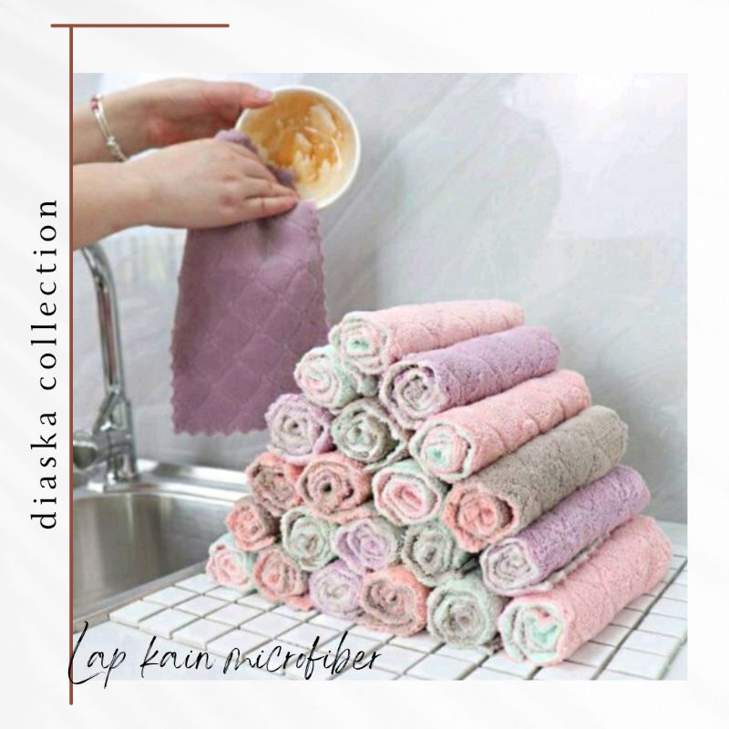 Kain Lap Cuci Piring Anti Minyak / Kain Lap Microfiber Serbaguna Serap